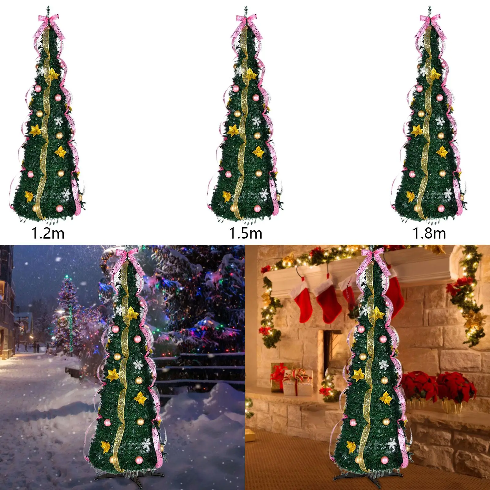 Christmas Pull up Trees Collapsible Xmas Tree for Decorative Home Apartment