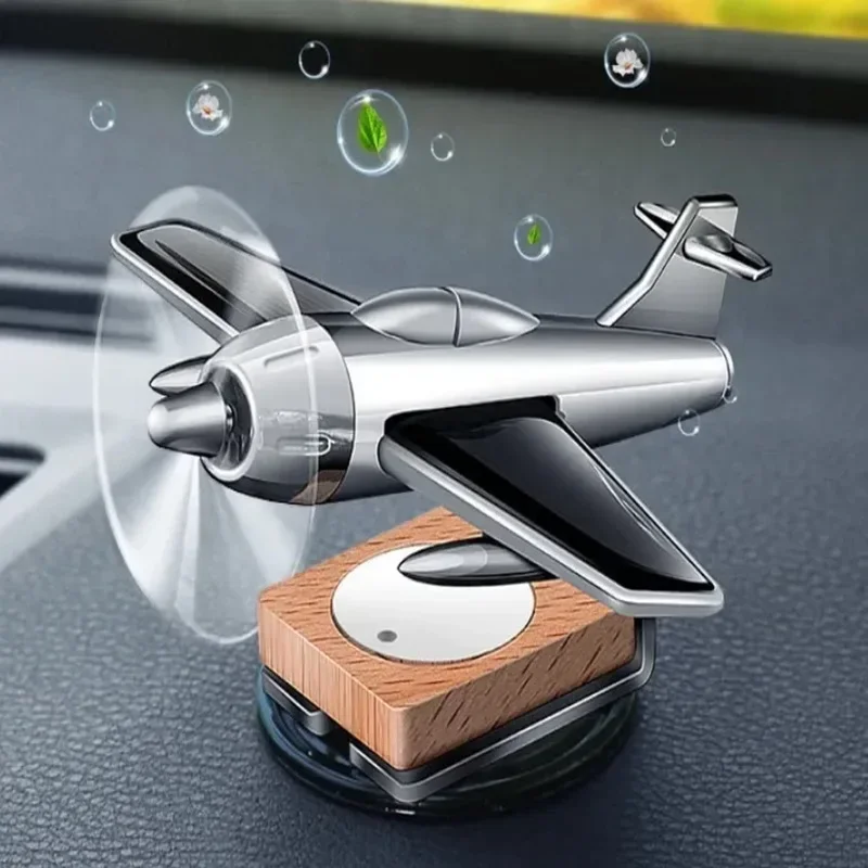 Solar Powered Car Air Freshener Desktop Fragrant Perfume Solar Car Perfume Aromatherapy Rotating Mini Aircraft Decoration