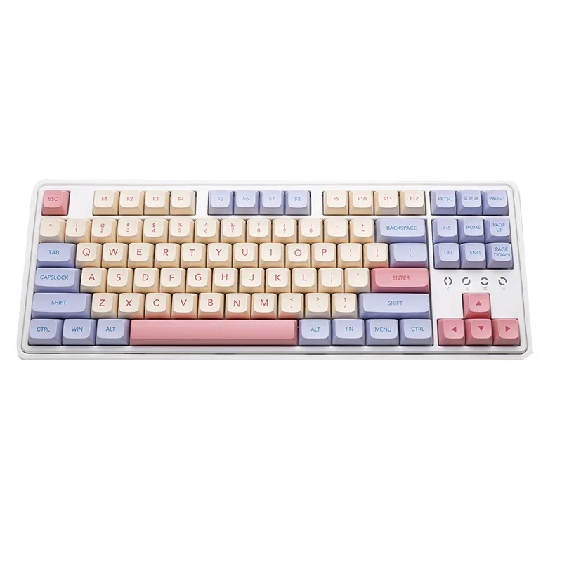 

132 Keys Marshmallow XDA Keycaps For Mechanical Keyboard Dye Sublimation PBT Keycap Pink Purple Yellow Key Caps XDA Profile