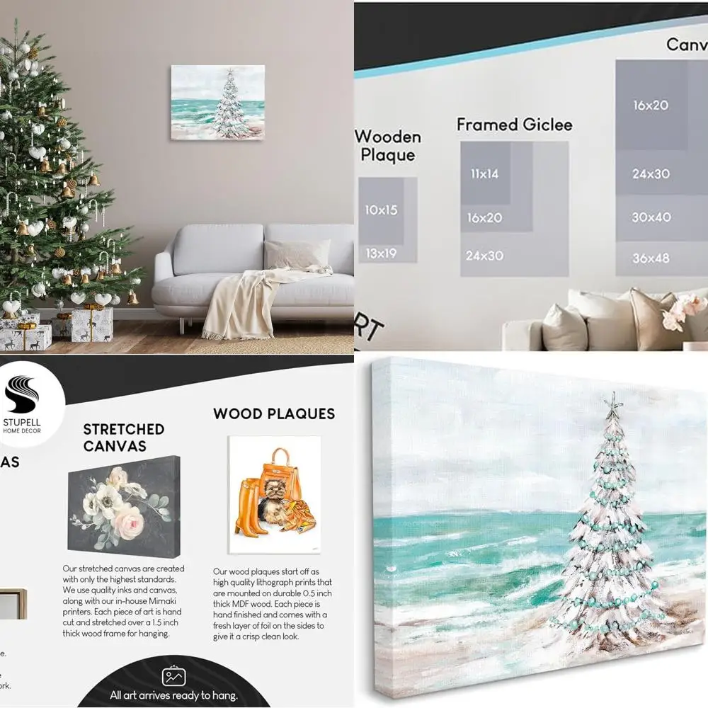 

Amanda Hilburn's Coastal Snowy Christmas Tree Art on Canvas