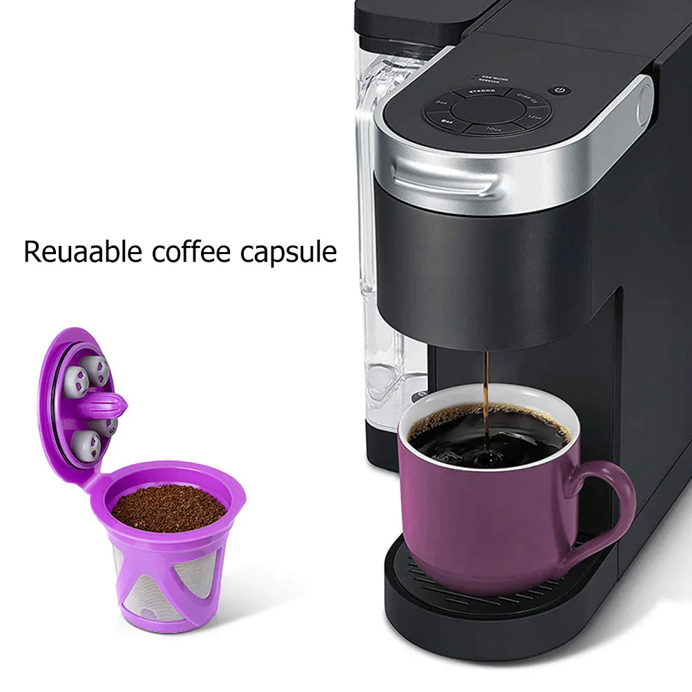 

2pcs Coffee Capsule Reusable Filter Stainless Steel Compatible Mug Maker Easy Clean Plastic Basket Machine Accessories