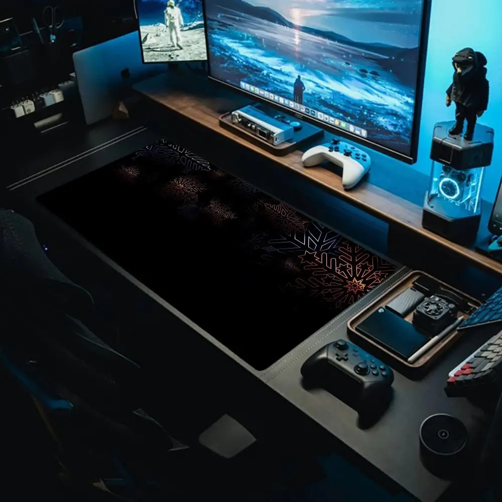 Colorful Snowflake NightMouse Pad desk mat Large Gaming Mouse Pad Keyboard  Gamer Rubber Anti-wrinkle Non-slip Bottom Desk Mat