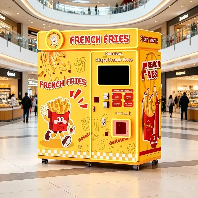Commercial Automatic French Fries Vending Machine Self Service Fast Food Kiosk Smart Touch Screen Payment System for Mall Hotel