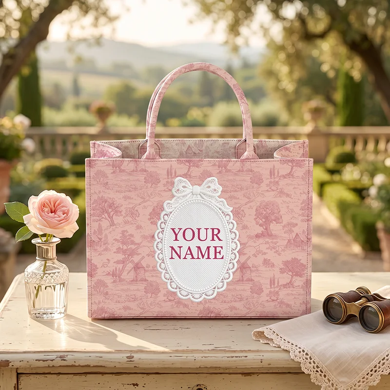 Spring Summer Personalized Customized Name Canvas Printed Tote Bag Fashion Women's Handbag Beach Bag Large Capacity Brand Bag view 4