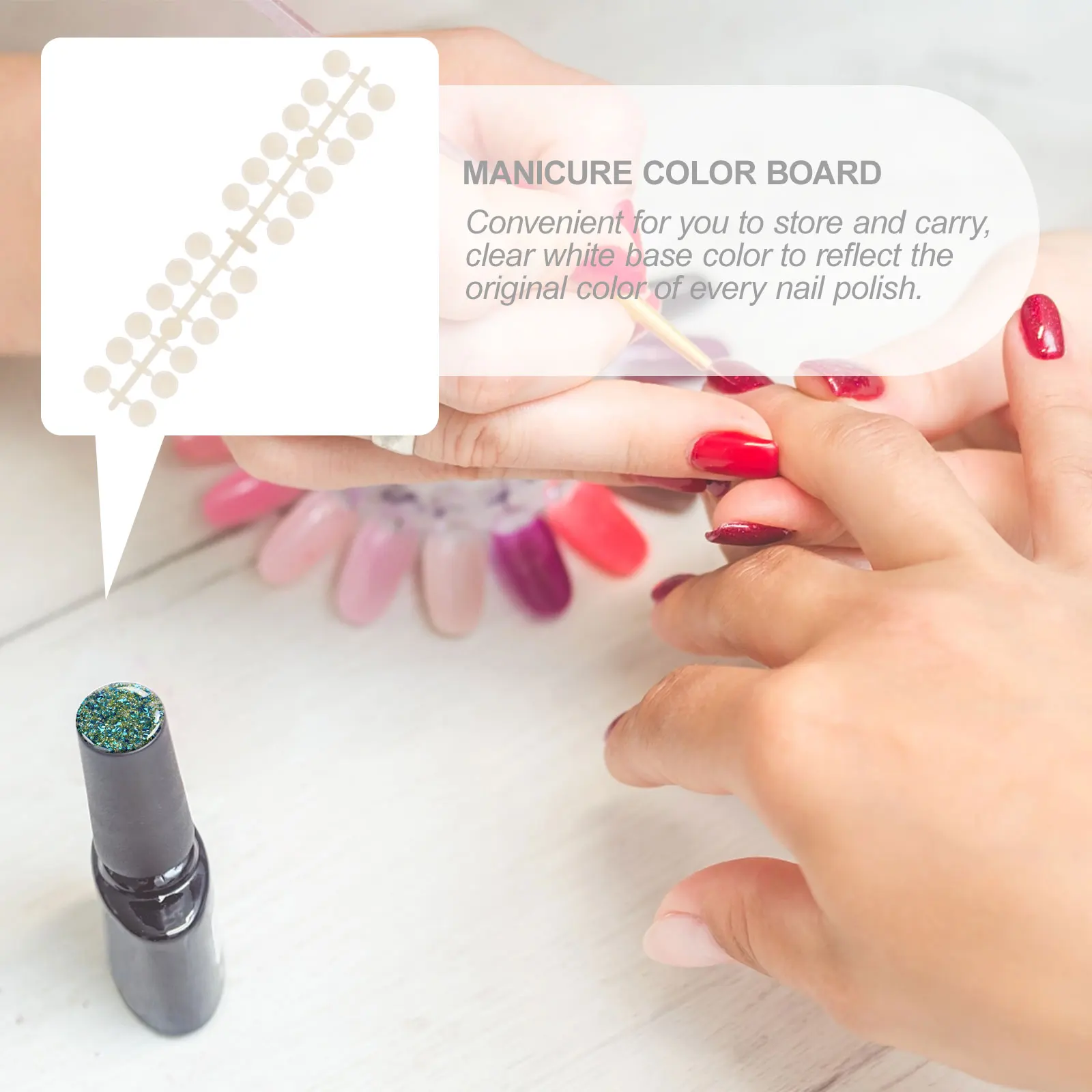 

Round Tips Chart 4 Sets Display Board For Manicure Color Sample Plate Durable Plastic Nail Art Tool Salon Student