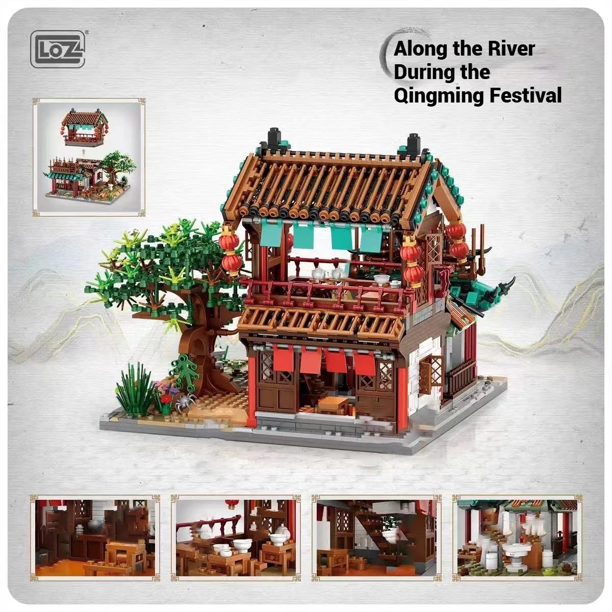 LOZ Along the River Duringthe Qingming Festival Miniature Building Blocks Scene Bodel Chinese Style Home Decor Gifts for Kids