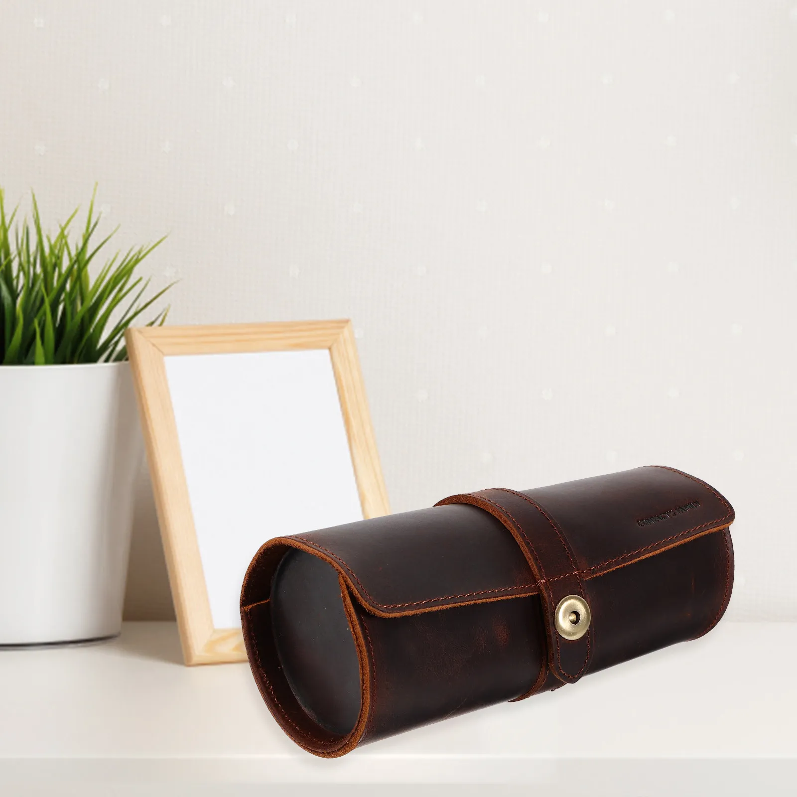 

Watch Case Roll Organizer with Snap Closure for 3 Watches Travel Storage Box Gift for Men Women Birthday Christmas