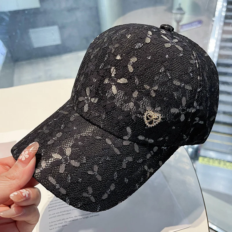 Lace Flower Fresh Style Sun Protection Baseball Cap Korean Trend Casual Versatile Breathable Sunshade Duckbill Hat for Women