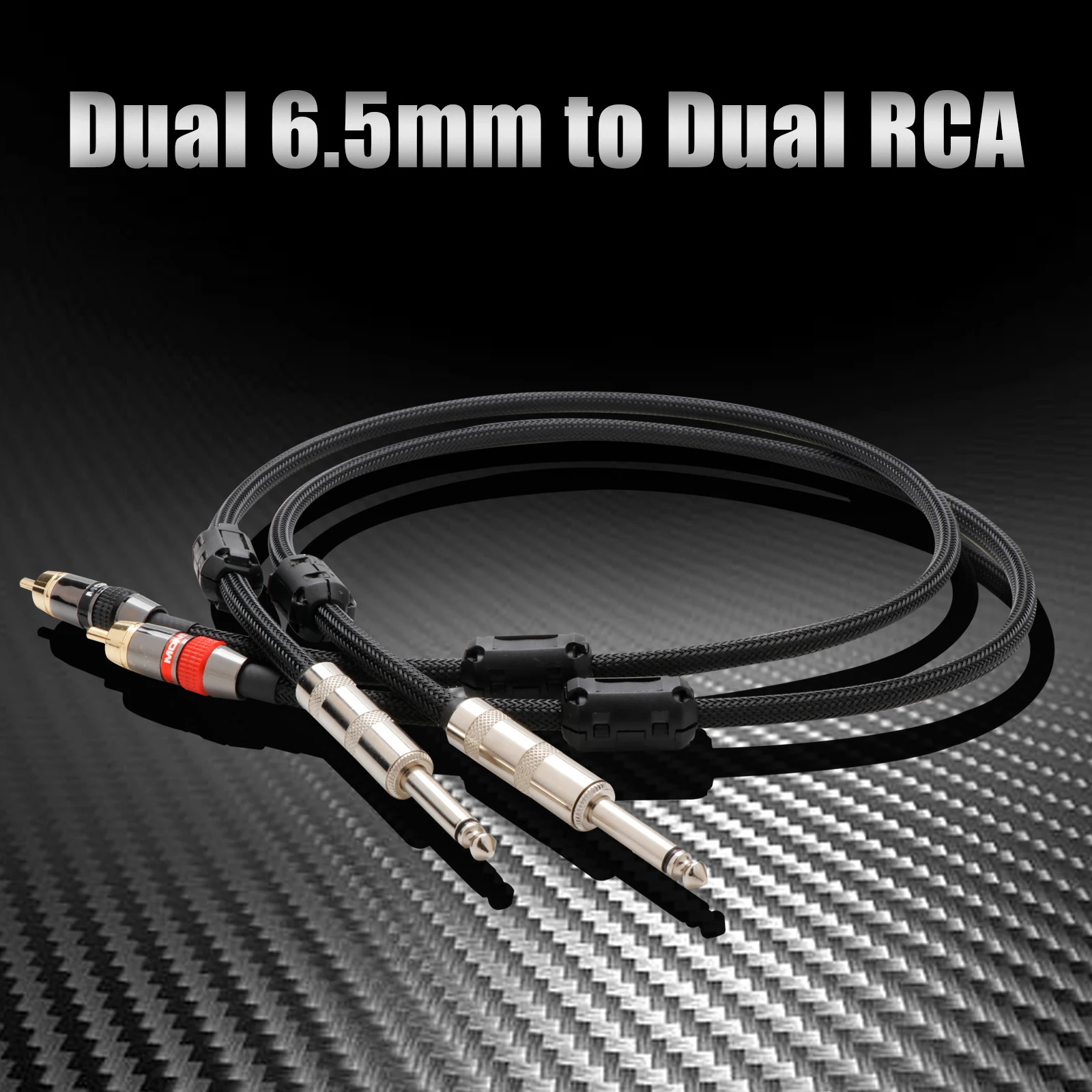 Pair RCA To 6.35mm Audio Cable Adapter Cable 6N OFC 1/4 Inch Male TRS Stereo Plug To RCA TV Box Amplifier DVD Player Wire
