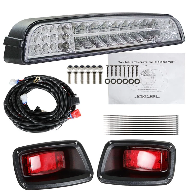 

Golf Cart LED Headlight Bar Kit With LED Taillights For EZGO TXT 1996-2013