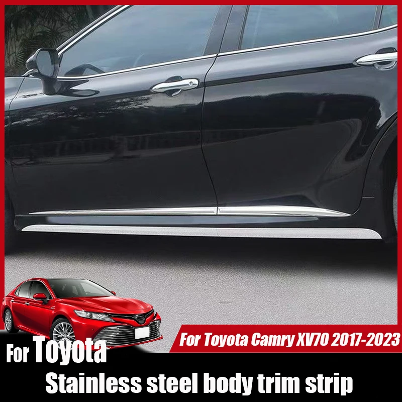 For Toyota Camry XV70 2017 2018 2022 2023 Stainless steel Car body decorative bright strip Automotive exterior modification