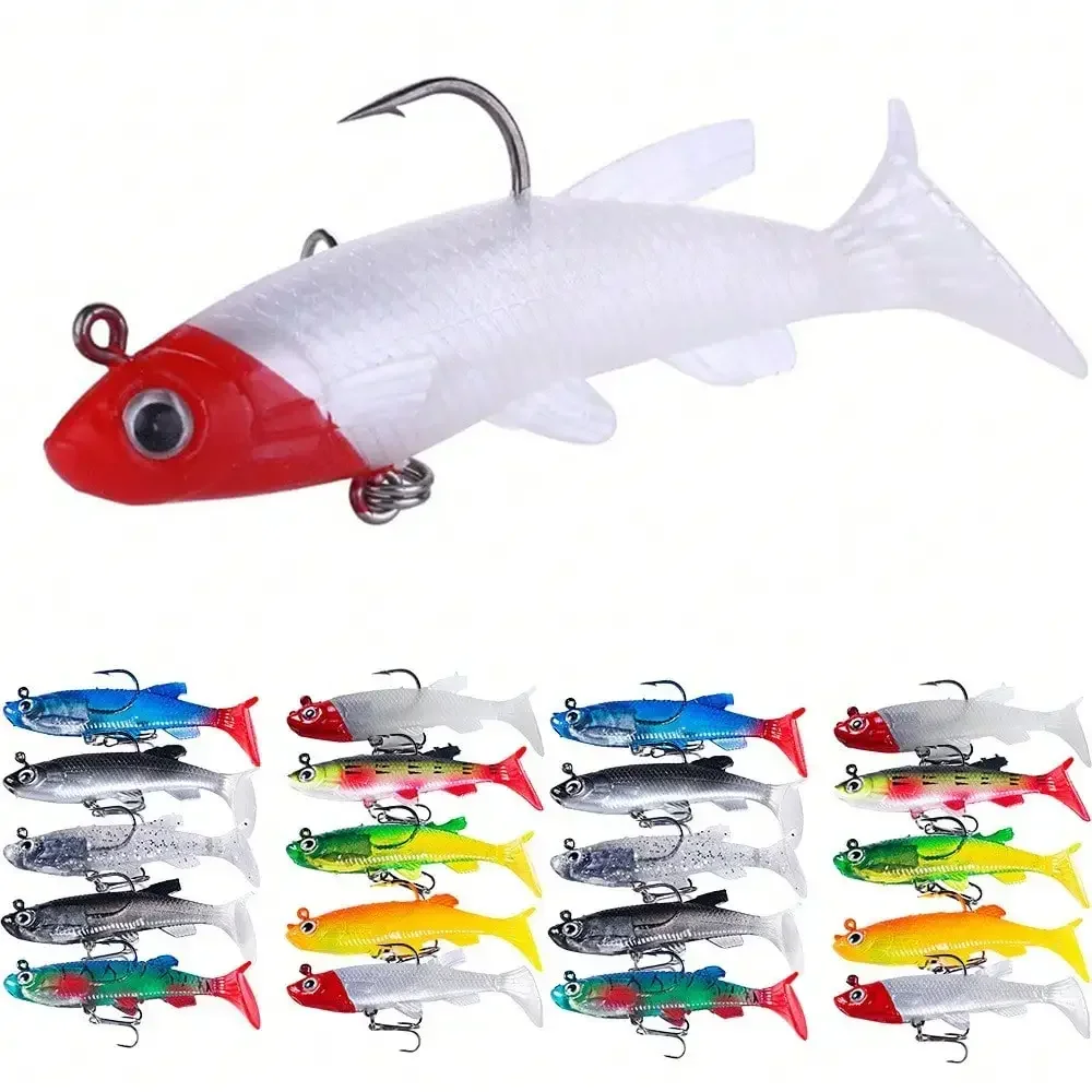

20pcs Lifelike Swimbait For Bass Fishing Lures Bionic Jig Head Soft Lead Bait Fishing Wobblers For Freshwater & Saltwater