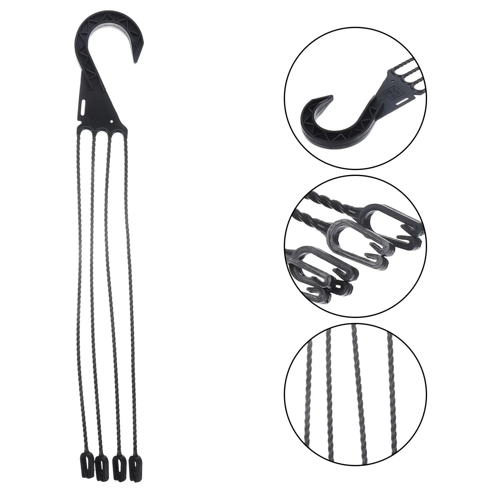 

5pcs Black 45cm Hanging Hooks for Flowerpot Durable Plastic Material Wall Mount Plant Basket Hanger Home Office Use