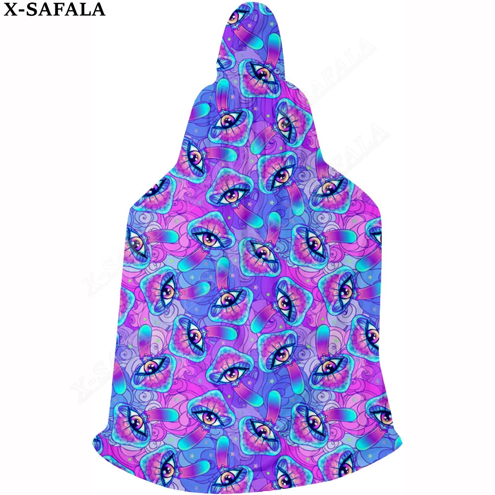 

Trippy Psychedelic Mushroom Fungus 3D Print Capes Robe Halloween Cosplay Thin Hooded Cloak Adult Kids Dress Up Props Costumes-1