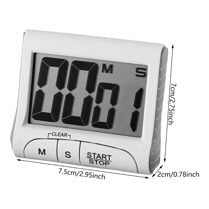Temporizador Digital multifuncional con pantalla parte trasera magnética y alarma fuerte, para uso en cocina y