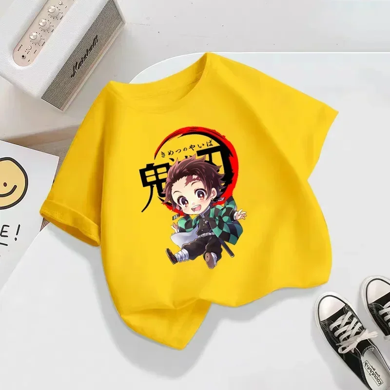 2024 Kids Demon Slayer Anime Cartoon T Shirt Children Blade of Ghost Funny Clothes Baby Girls & Boys Summer Fashion T-Shirt,