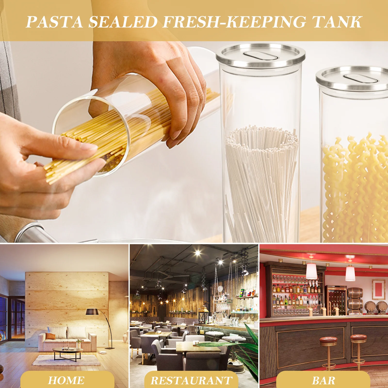 

Kitchen Food Storage Jar Transparent Can Bottle Cereal Sealing Sealed Container Airtight