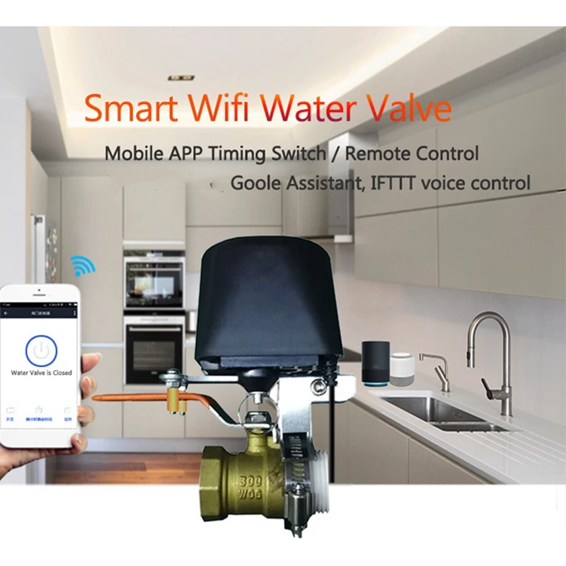 Tuya Smart Wifi Water Valve, Válvula de gás, Temporizador Bluetooth, Garden Smart Faucet para Alexa, Assistente do Google, Smartlife, Plug UE