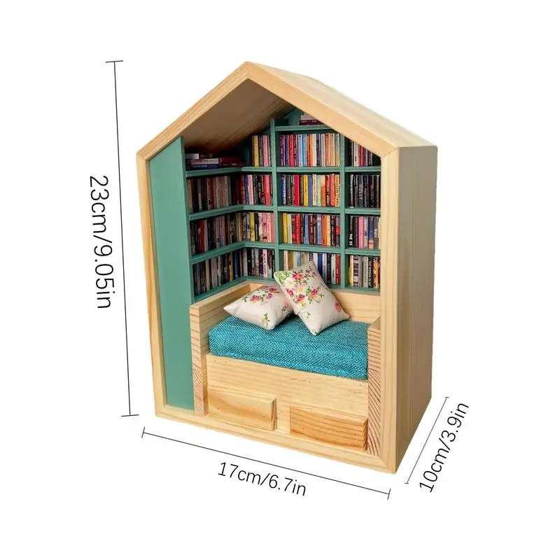 Anxiety Bookroom Shake Away Your Anxiety Bookshelf Toy Books Decor Set Unique Stress Reliever Bookroom Miniature Bookshelf - Image 6