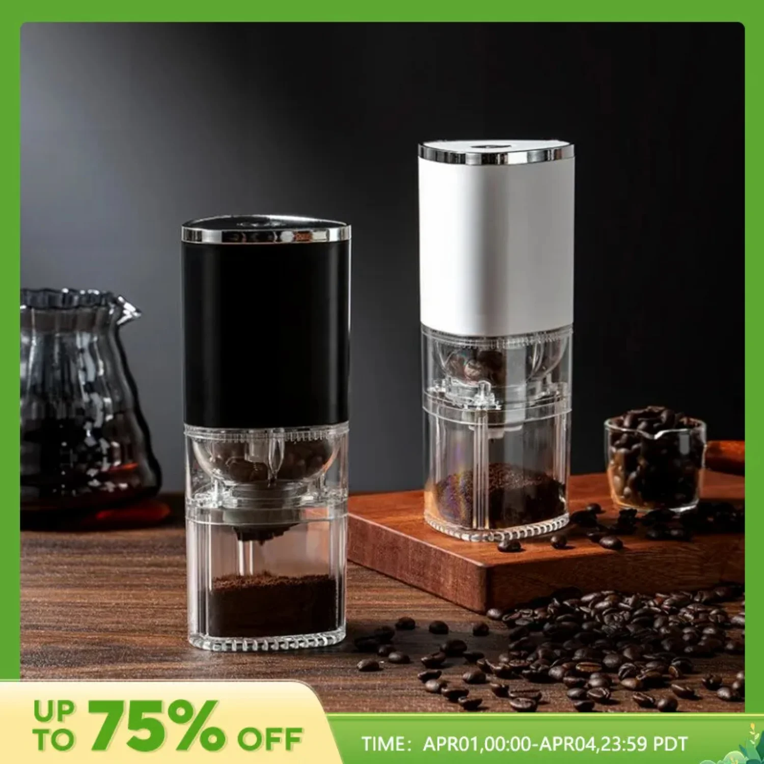 1PCS  Coffee Grinder USB Charging Ceramic Grinding Core Adjustable Coffee Beans Mill Portable Coffee Maker Accessories