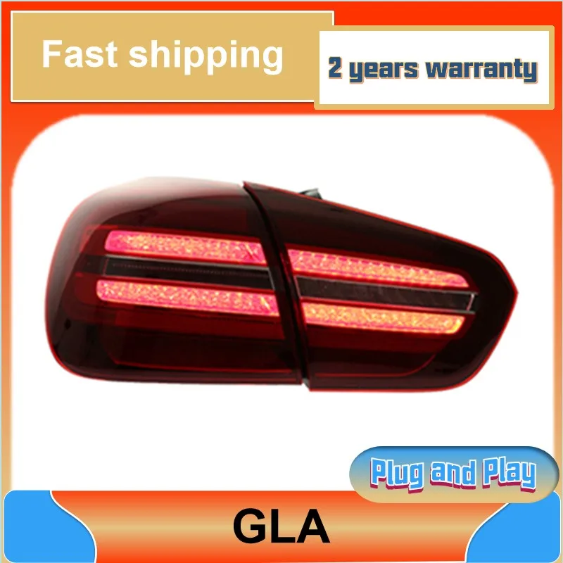 Car Styling for Mercedes GLA Tail Lights 2016-2020 GLA Taillight Benz GLA 200 220 260 DRL Fog Brake Turn Signal Reversing