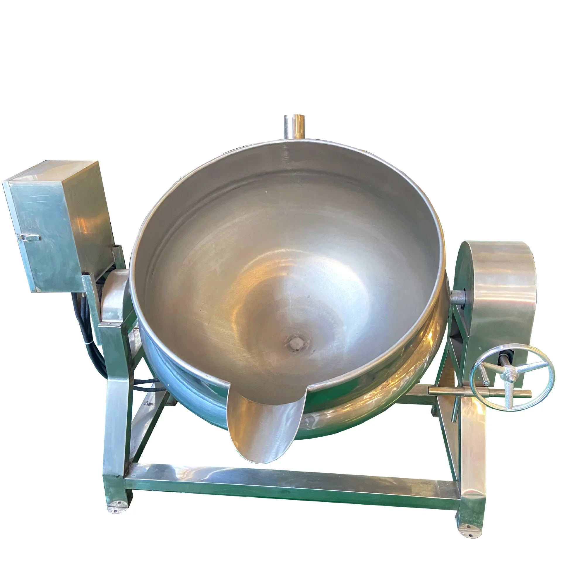 

Moon cake filling, stirring wok soaking sugar to boil sugar boiling pot electric heating and stirring