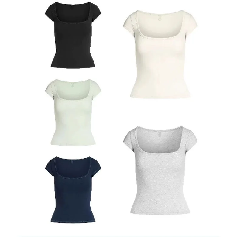 

Футболка Kardaian Cotton Jersey Square Ne ort Sve для похудения, сексуальный топ, летний комфортный топ, чистый цвет, влажный...