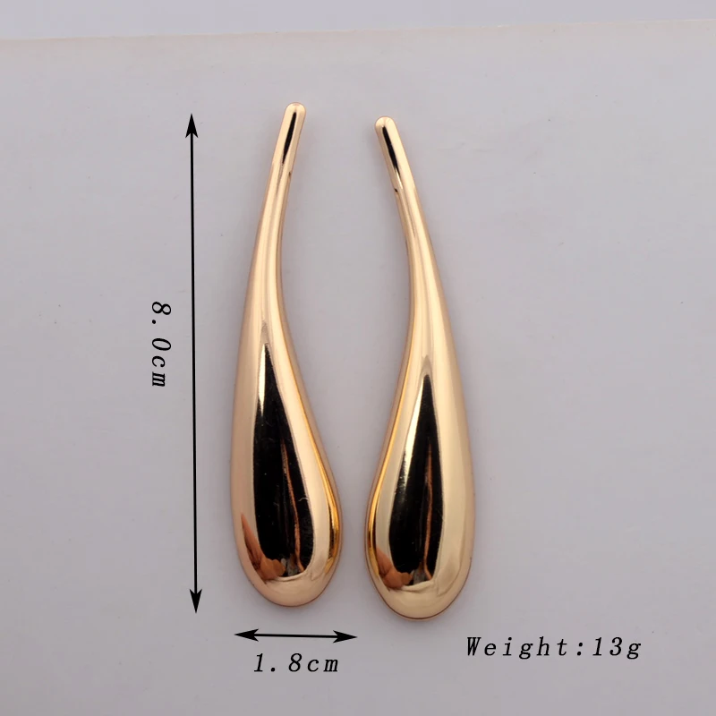 Exaggerate Big Water Droplet Drop Earrings for Women Trendy Simple Metal Statement Long Dangle Earrings Party Retro Jewelry Gift view 4