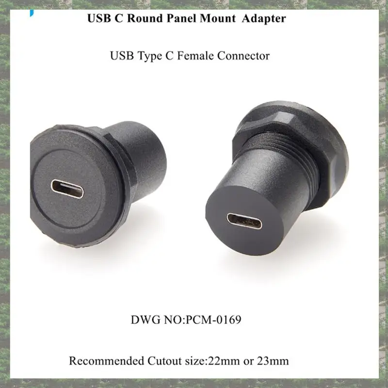 Best Of 2025-22Mm USB Connector USB C Jack To USB C Jack Round Panel Mount Adapter USB 3.1 Panel Threaded Mount Coupler Converte