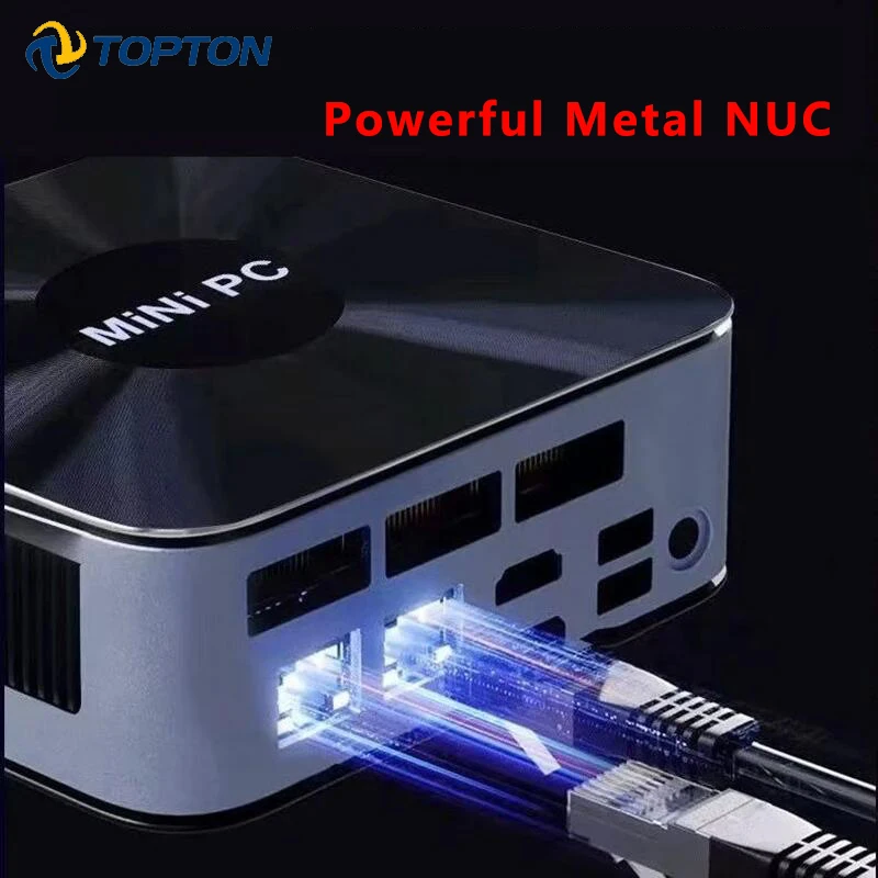 

Topton Metal Nuc Gaming Mini PC Intel i7 1365U ES 10 Cores Thunderbolt 4 2*2.5G LAN 2*DDR5 Firewall Computer Windows 11 WiFi6E