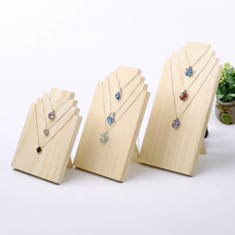 

Wood Jewelry Display Stand Necklace Holder Pendant Long Chain Hanging Organizer Board Necklace Jewelry Display Stand