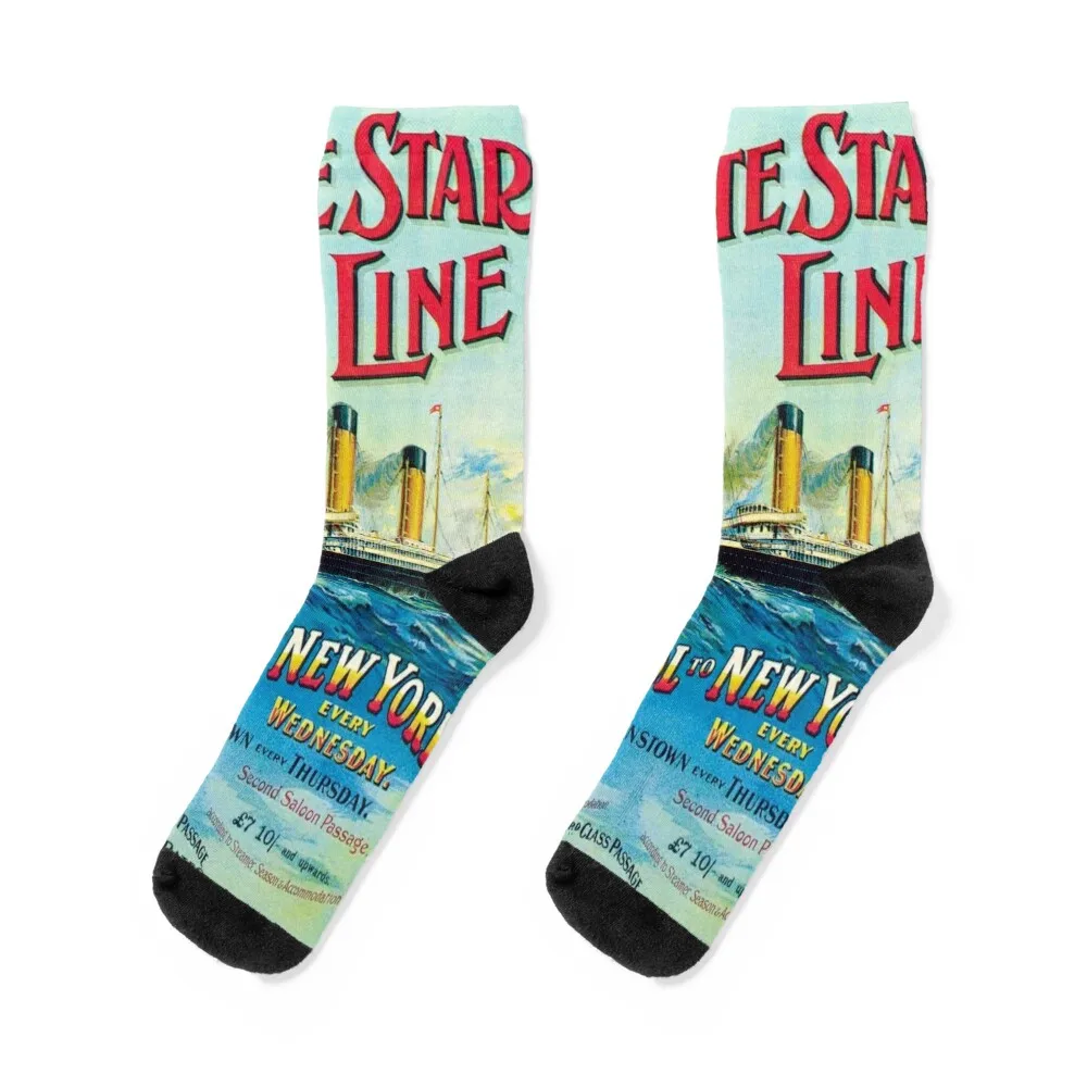 

WHITE STAR LINE OCEAN MAIL STEAMER Socks Sports FASHION kawaii soccer anti-slip Socks For Men Women's