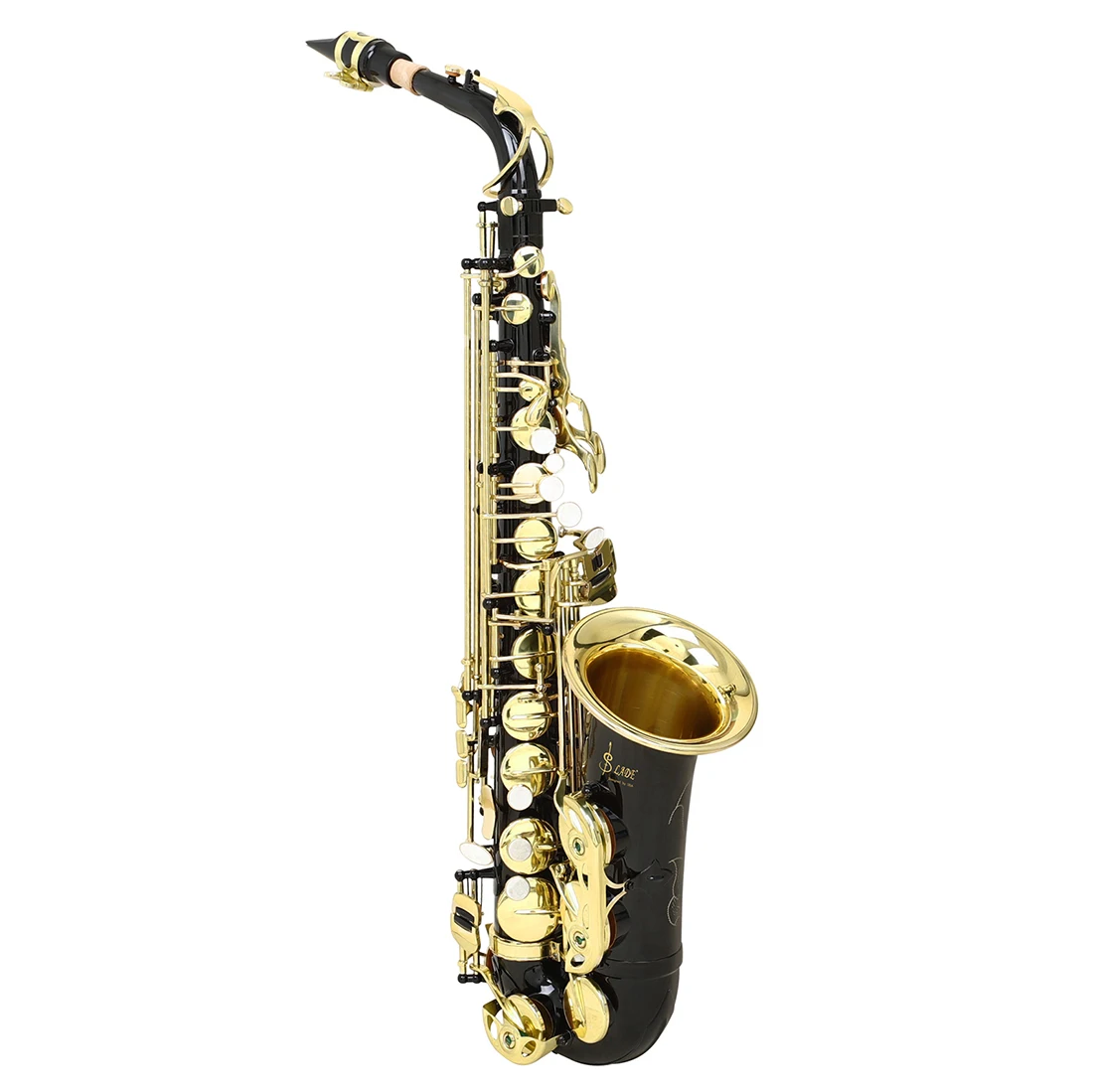 Wholesale Eb Alto Saxophone Black Gold Plated Brass Instrument With Case & Accessories For Student Band