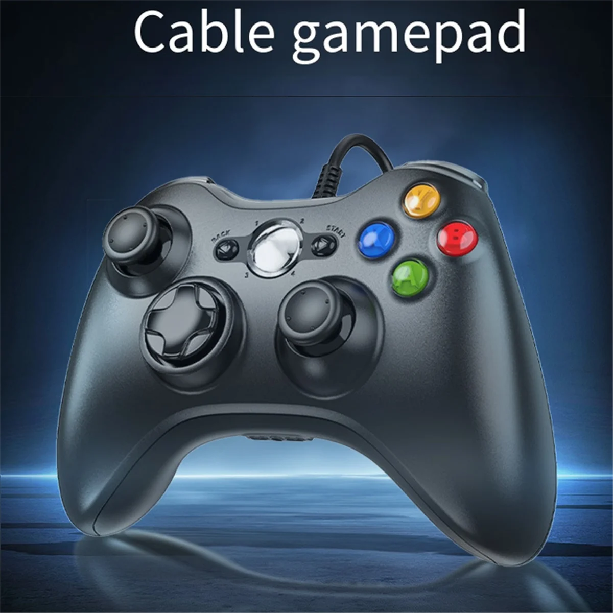 Alfombrilla de juego con cable USB Joypad Gamepad controlador con orificio para auriculares para sistema de juego PC/Xbox360 A Rich