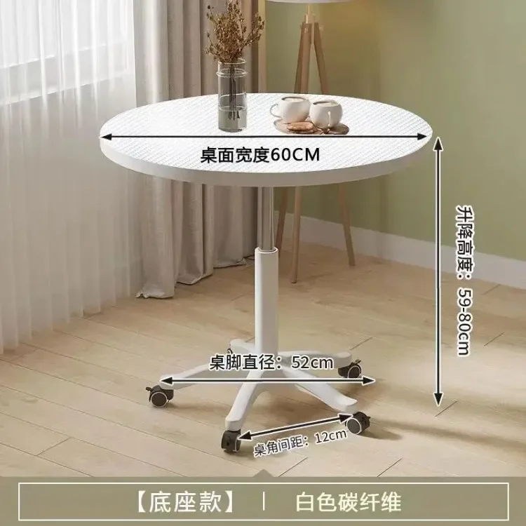 

Мобильный регулируемый столик для ноутбука, круглый приставной столик, прикроватный столик, портативный компьютерный стол для кровати, дивана, домашнего офиса, учебы, столовой, небольшой.