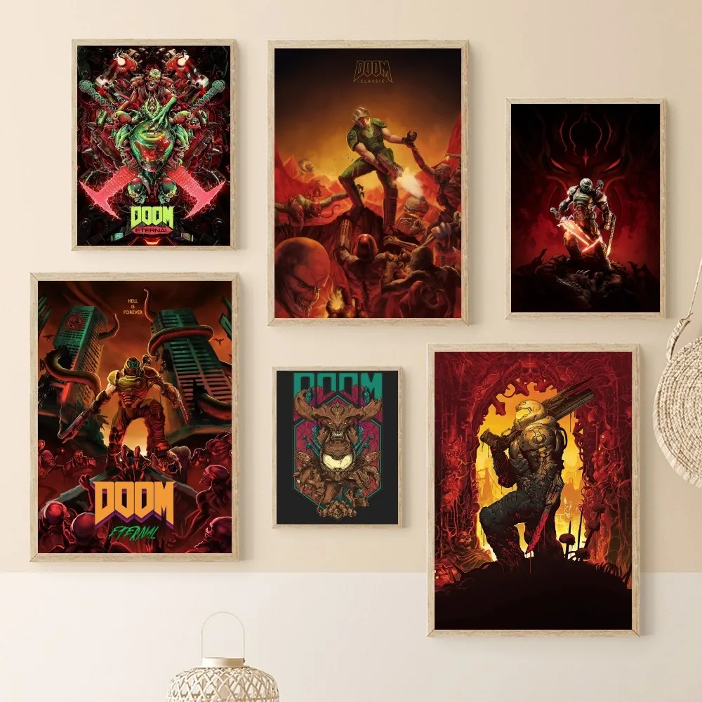 1pc Doom Poster Paper Print Home Bedroom Entrance Bar Cafe Art Painting Decoration