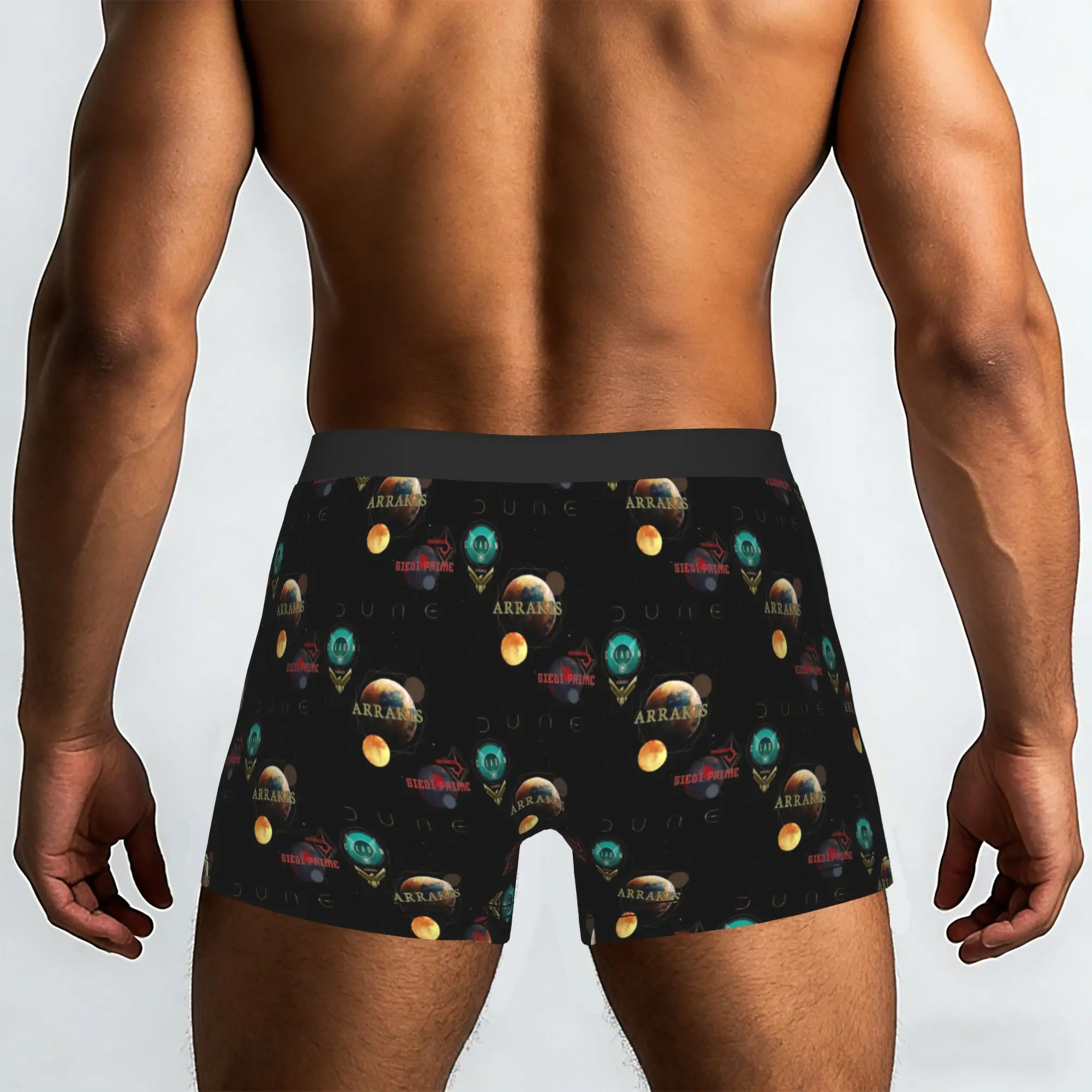 Planet System And Moons With Logo DUNE Underpants Homme Panties Man Underwear Print Shorts Boxer Briefs