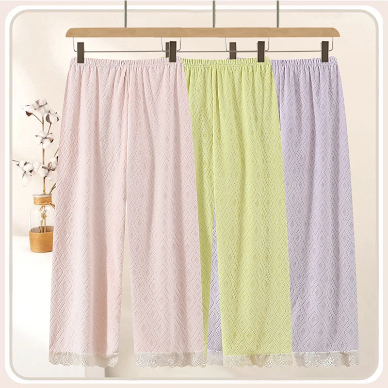 

2025 Winter Plus Size Thick Warm Island Velvet Sleep Bottoms for Women Korean Loose Pajama Pants Sleepwear Homewear Home Clothes