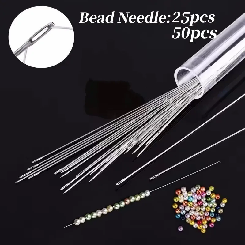 25 إبر خرز فائقة الدقة - إبر فولاذية متينة للمجوهرات المصنوعة يدويًا والخياطة والخرز - لوازم وأدوات يدوية الصنع #4