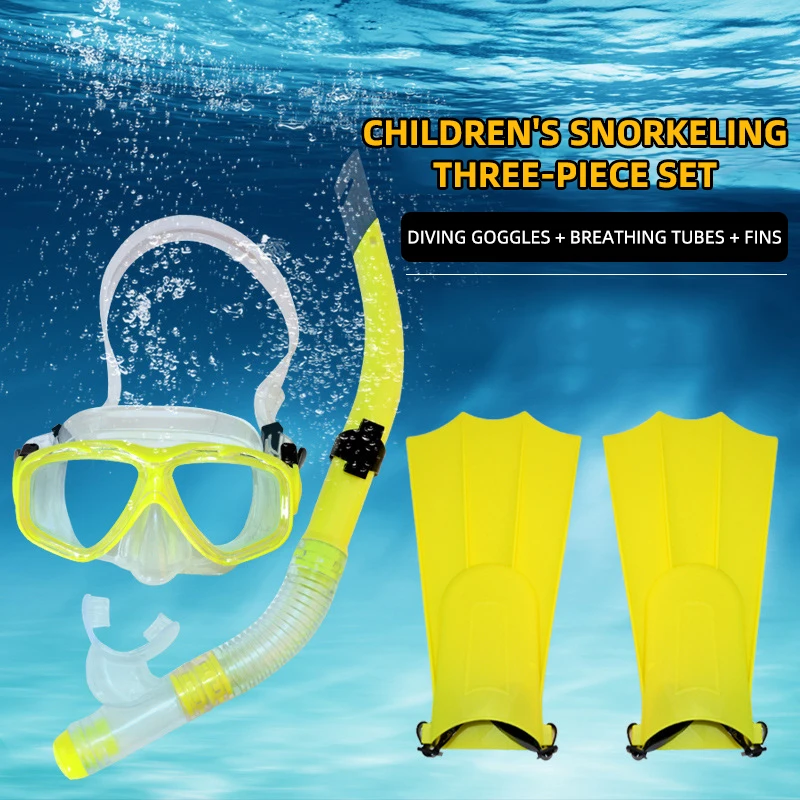 

Children's Swimming Glasses Can Breathe Anti-Choking Swimming Goggles Nose Protection Swimming Oxygen Mask Three Sets