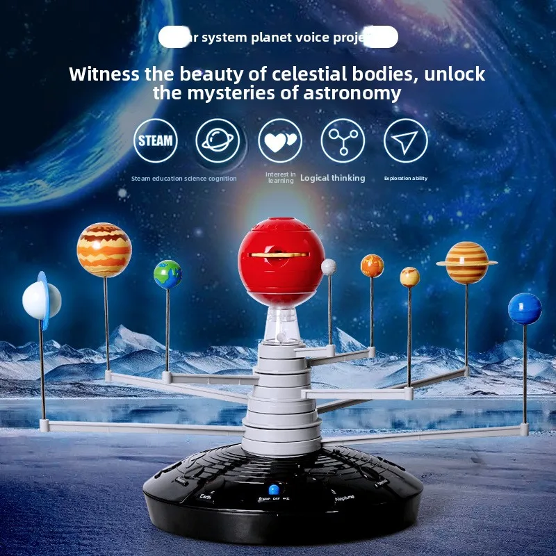 Solar System Model of Eight Planets 3D Projection Motorized Toy Children's Educational Science Learning Tool