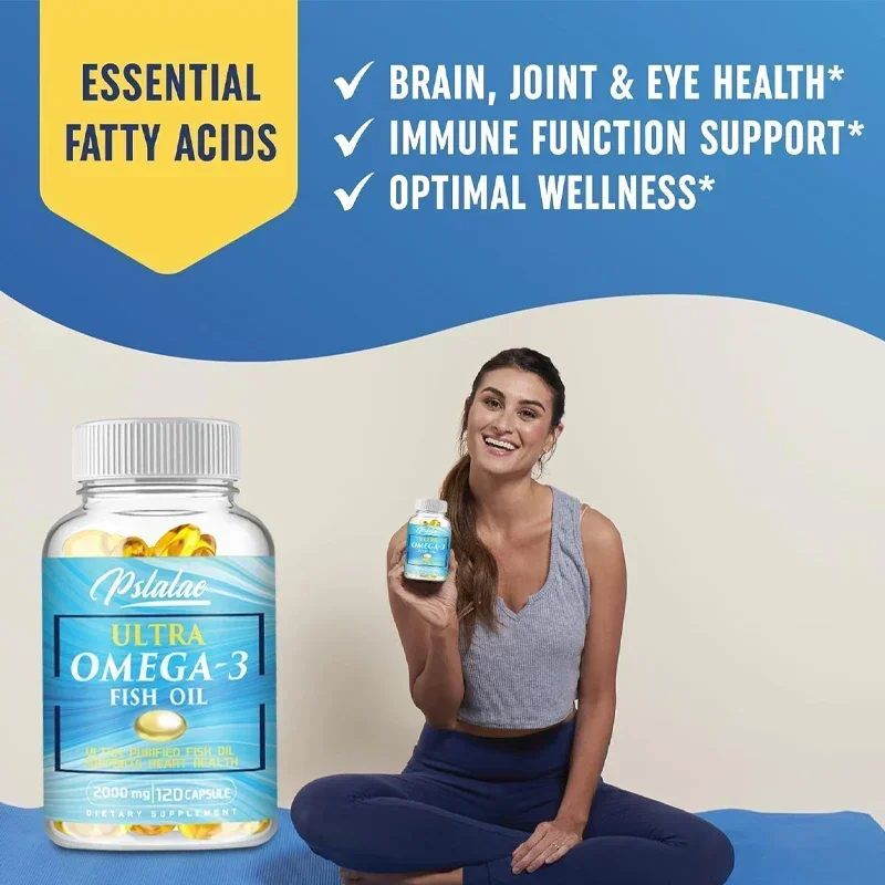 Omega 3 Ultra-Pure Fish Oil 2000 Mg - Supports Heart Health and Protects Eye Health