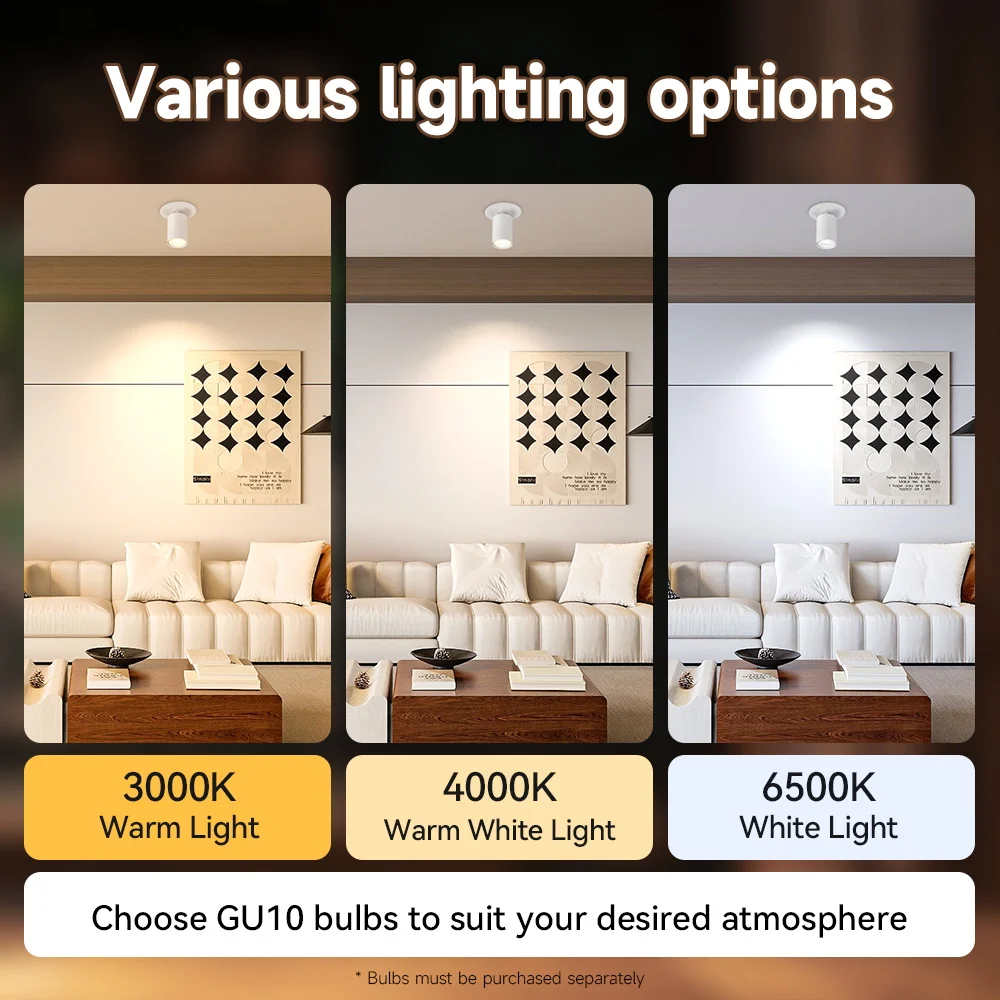 Recessed Ceiling Spotlight Replaceble GU10 Bulb Led Spot Light Indoor for Living Room Kitchen Store Ceiling Lamp Decor 110/220V - view 5