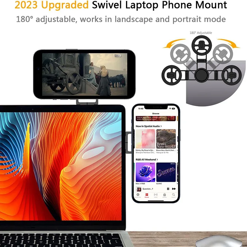 Portable Metal Laptop and Phone Screen Side Stand