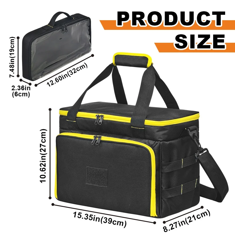 Portable Tool Storage Bag for For chainsaw Circular Saw Hammer with Removable Cases Double Zipper and Shoulder Strap