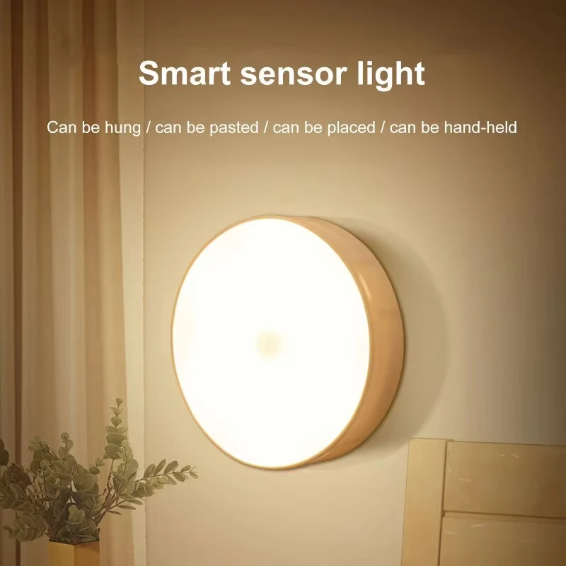 8LED Motion Sensor Night Light, USB Rechargeable Human Body Induction Lamp for Bedroom Bedside Cabinet