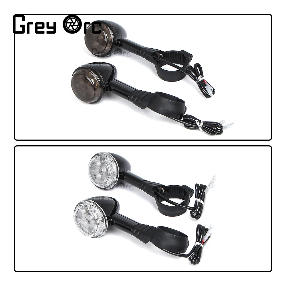 

2 шт. для Triumph Bonneville Bobber 2022 2023 мотоцикл 2 провода светодиодный указатель поворота черный 500 мм индикатор мигающая лампа-мигалка