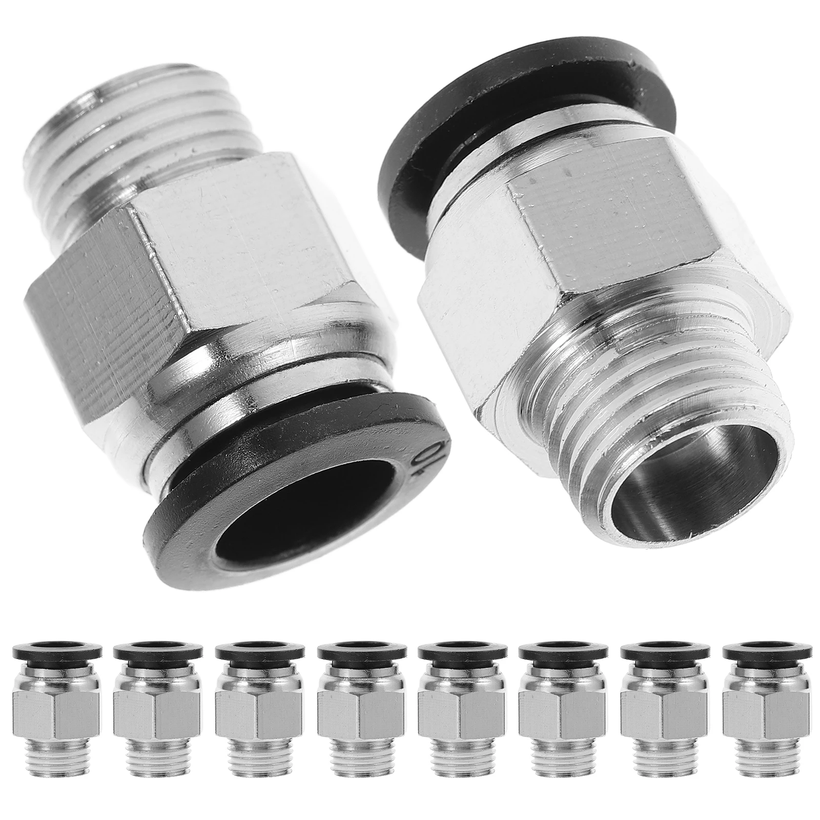 

10pcs Pneumatic Fittings Push in Connectors Air Hose Tube Male Straight Industrial Application Durability Reliable Performance