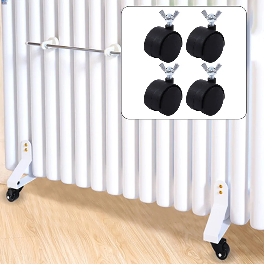 عجلات بديلة 4 قطع لعجلات سخان الزيت الكهربائي بقطر 15 بوصة مع خيط 8 مم من البلاستيك ومواد البولي يوريثان