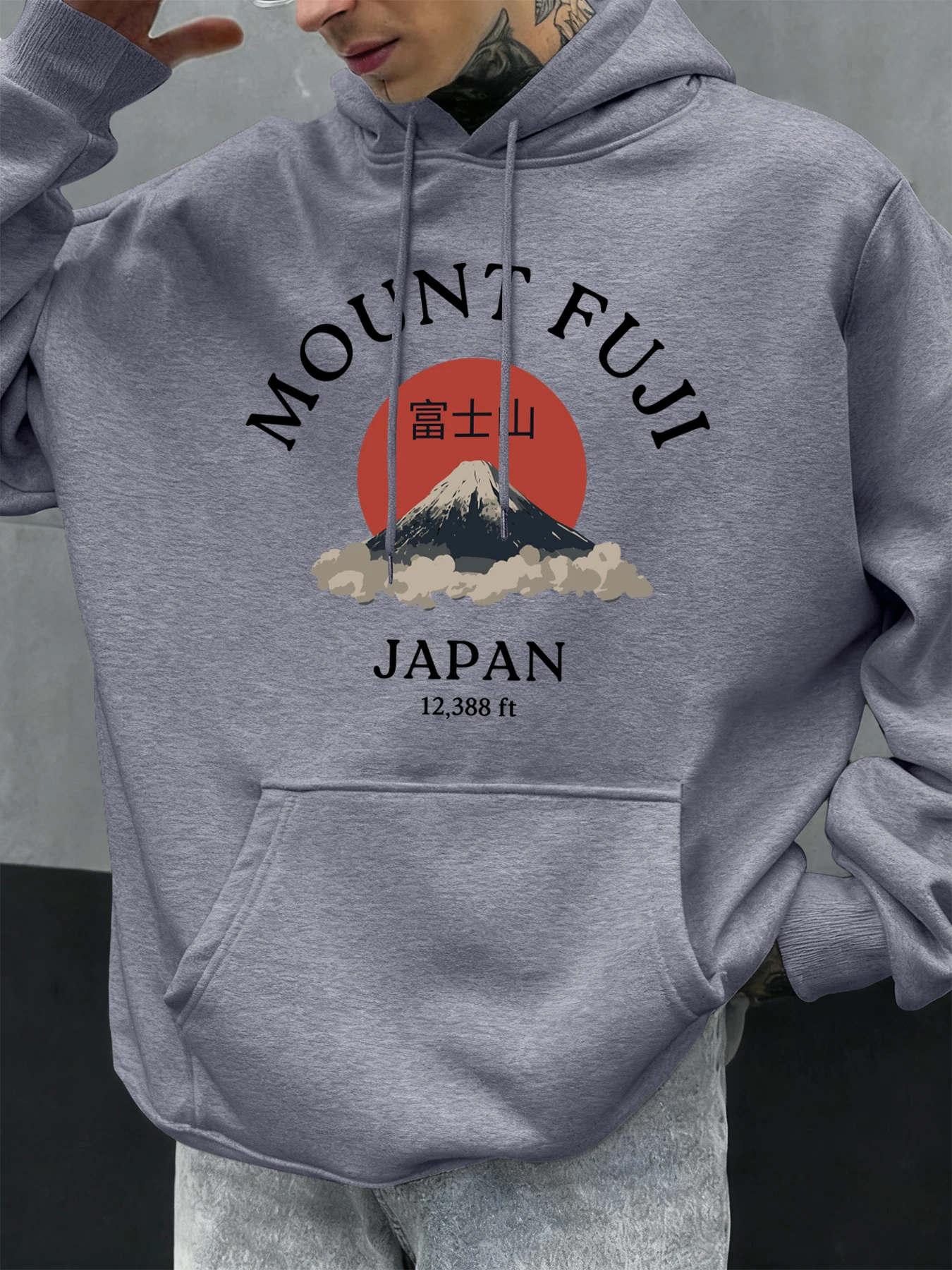 Berg Fuji Japan Druck Herbst Männer Hoody Mode Oversize Sportswears Lässige Hip Hop Hoodies Übergroßen Persönlichkeit Kleidung